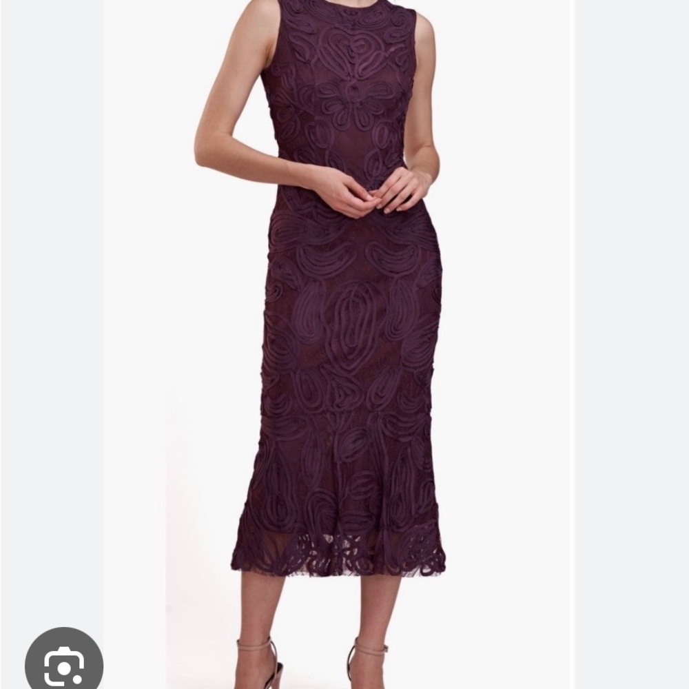 JS Collections Sleeveless Midi Dress in Deep Purple